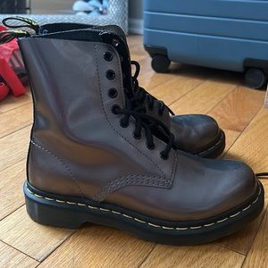 Dr. Martens size 7 silver/grey metallic